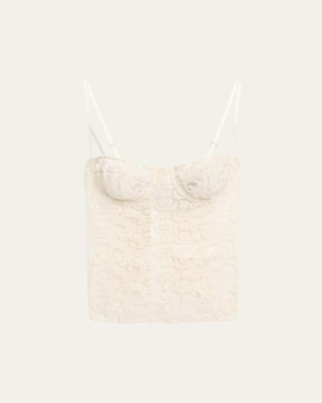 Lola Stretch Tulle and Charmeuse Bustier